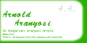 arnold aranyosi business card